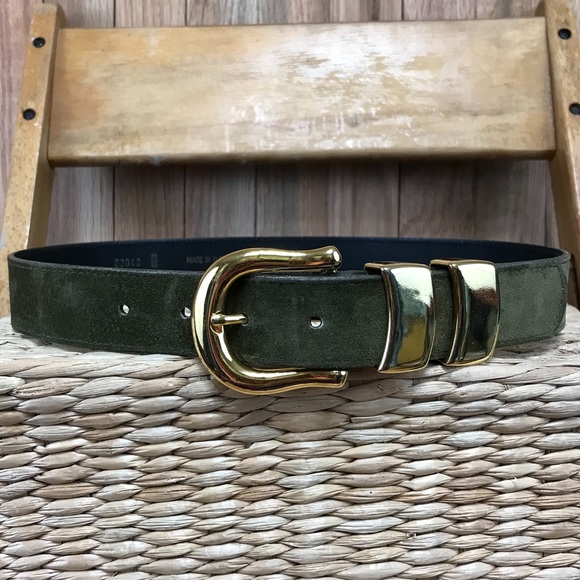 Patricia Green Accessories - Patricia Green green suede belt gold buckle
